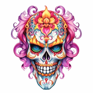 watercolor sultan aliyah tattoo pineapple flower, in the style of colorful cartoon, skull motifs, joe jusko, light orange and magenta, ritualistic masks, organic material, manapunk Clipart desert cartoon t-shirt graphic, vector,contour, isolated on a white background