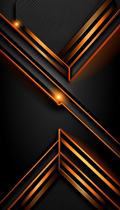 Decorative black and dark orange glow linear vector background clipart, in the style of light& shadow play, layered composition, dark gray and bronze, # vfxfriday, sharp angles, metallic rectangles, depth of layers, high quality, 8k