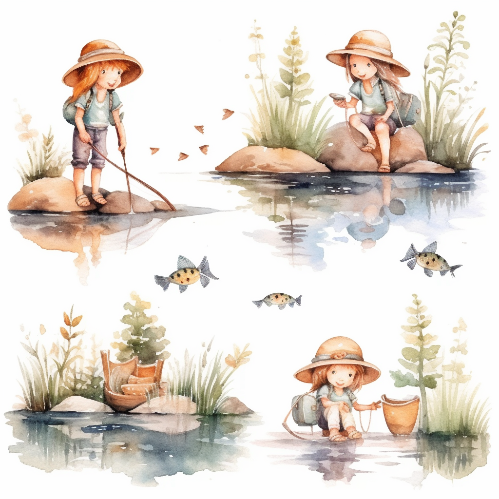 boy fishing clipart