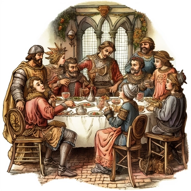 medieval banquet, clipart