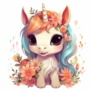 clipart of baby cute unicorn