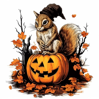 Halloween clipart , creepy squirrel clipart